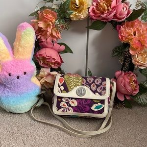 Vera Bradley Plum Crazy Crossbody with leather trim